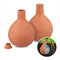 UlisemOllas, 2er-Pack, 1,5 l, Ton, Wurzelbewässerung, Hochbeet & Gewächshaus, weniger Wasserverlust, Terrakotta von ULISEM