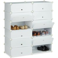 UlisemPlastic Schuhschrank, geschlossenes Schuhregal, Regalsystem mit 12 Fächern, H x B x T: 108 x 94 x 37 cm, weiß von ULISEM