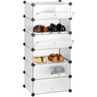 UlisemPlastic Schuhschrank, geschlossenes Schuhregal, Regalsystem mit 6 Fächern, H x B x T 107 x 49 x 37 cm, transparent von ULISEM