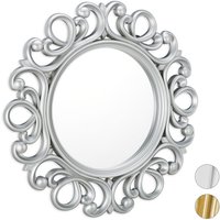 UlisemRunder Wandspiegel, Wanddekoration für Flur, Bad, Wohn- und Schlafzimmer, mit Rahmen, Dekospiegel, ∅ 50 cm, Silber von ULISEM