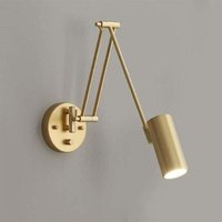 UlisemSimple Wandlampe im Industriestil, Gold/Schwarze Lesewandlampe, Wohnzimmerwandlampe mit einstellbarer Helligkeit von ULISEM