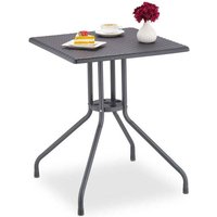 UlisemSquare Gartentisch mit Rattan-Optik, HBT: 75x61x61cm, Balkontisch, Kunststoff und Metall, Outdoortisch, grau UlisemSquare Gartentisch mit Rattan-Optik, HBT: 75x61x61cm, Balkontisch, Kunststoff und Metall, Outdoortisch, grau von ULISEM