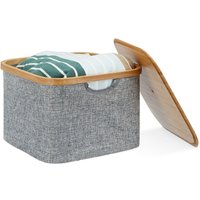 UlisemStoff-Aufbewahrungskorb, Aufbewahrungsbox mit Deckel, grau, Regalkorb, Stoffbox, H x B x T: 25 x 33 x 33 cm, grau UlisemStoff-Aufbewahrungskorb, Aufbewahrungsbox mit Deckel, grau, Regalkorb, Stoffbox, H x B x T: 25 x 33 x 33 cm, grau von ULISEM