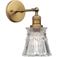 UlisemVintage Industrielle Wandleuchte E27 Innenbeleuchtung Blütenblattstreifen Glasschirm Wandlampe für Wohnzimmer, Schlafzimmer, Esszimmer, Spiegel von ULISEM