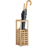 UlisemWalnut Schirmständer eckig Schirmständer Schirmhalter Holz HxBxT: 50x18x18cm Natur von ULISEM