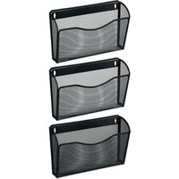 UlisemWand-Zeitschriftenständer 3er Set A4 Eisen HBT: 22 x 35,5 x 8,5 cm Zeitschriftenständer Zeitungsständer Schwarz von ULISEM