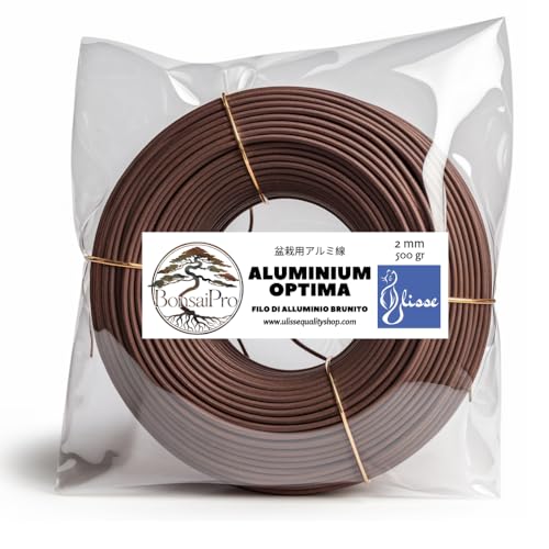 ULISSE® BonsaiPro Aluminium Optima - Bonsai-Draht brüniert - formbar und widerstandsfähig - verschiedene Durchmesser - 500 g - zum Formen und Korrigieren der Form von Zweigen - Professionelle von ULISSE