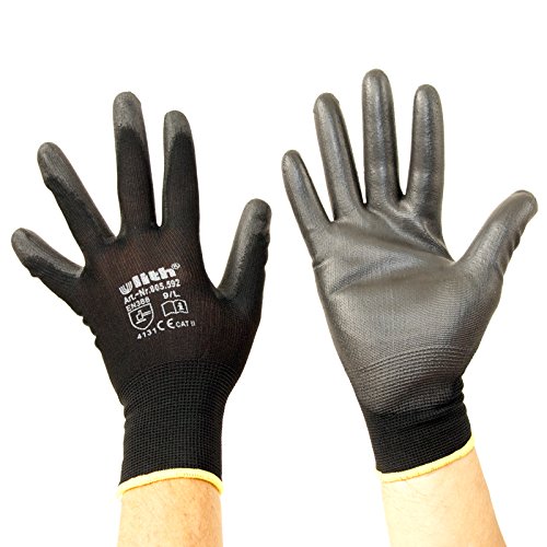 Feinstrick Montagehandschuhe Nylon PU Beschichtung, Arbeitsschutz Handschuhe (Größe 10/XL) von ULITH