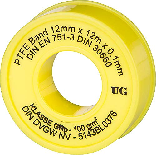 PTFE-Gewindedichtband Rolle (Teflonband) GRp für Grobgewinde DN50 nach DIN EN 751-3, 12mm x 0.1mm x 12m (100 g/m²) (30 Stück) von ULITH