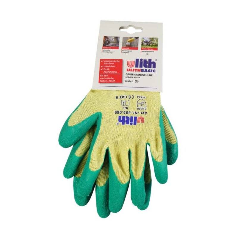 ULITH® Gartenhandschuh Polyester-Strickgewebe mit Latex-Teilbeschichtung Gr. 7 von F.W. Burmann GmbH & Co. KG