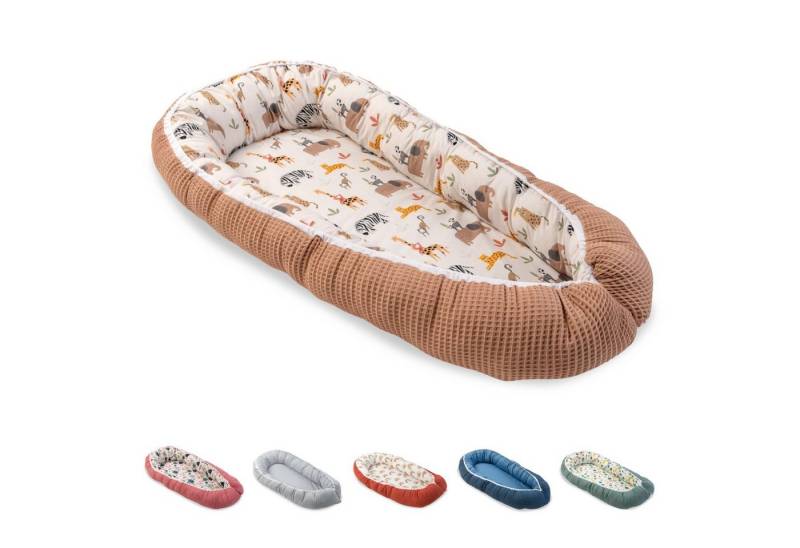 ULLENBOOM ® Bettnestchen Kuschelnest Baby 55x95 cm, kuscheliges Babynest, Made in EU, (1-tlg), Ideal für Neugeborene als Reisebett, Sand Savanne von ULLENBOOM ®