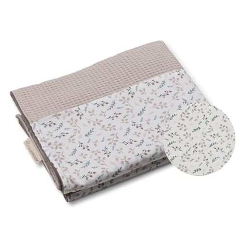 ULLENBOOM ® Babydecke 70x100 cm, Sandblume (Made in EU) - Aus Baumwolle & flauschigem Fleece (Oeko-TEX Standard), Baby Decke Neugeborenen, ideal als Kinderwagendecke oder Kuscheldecke von ULLENBOOM