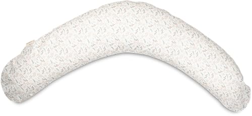 ULLENBOOM Stillkissen 190 cm - 100% Oeko-TEX Materialien, Ideal als Schwangerschaftskissen & Seitenschläferkissen - Stillkissenbezug 100% Baumwolle, Füllung: Mikroperlen, Floral Sand von ULLENBOOM