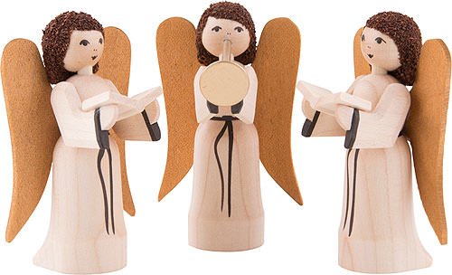 Krippenengel 3-teilig gebeizt - 7 cm Krippenengel 3-teilig gebeizt - 7 cm von ULMIK