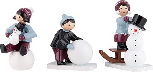 ULMIK Winterkinder Schneemannbauer 3-teilig lila - 7 cm von ULMIK
