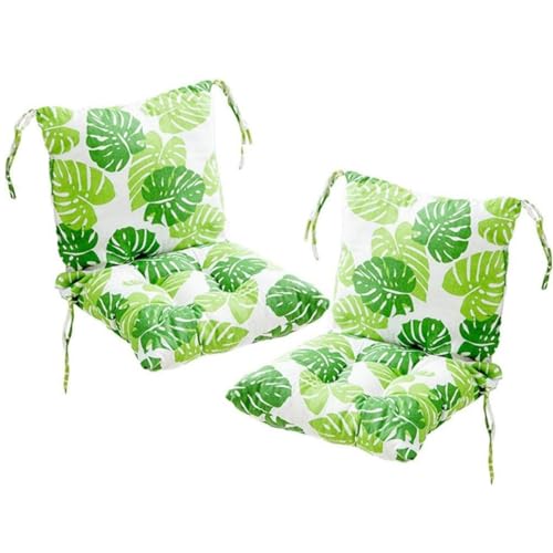 ULPro 2 Stück Stuhlkissen mit Rückenteil Sitz, 40X80cm Rückenkissen mit Bänder, Niedriglehner Auflage Polsterauflage Gartenstuhl von ULPro