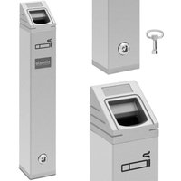 Aschenbecher, Außenwandaschenbecher, geschlossen, 2 l - Silber Aschenbecher, Außenwandaschenbecher, geschlossen, 2 l - Silber von ULSONIX