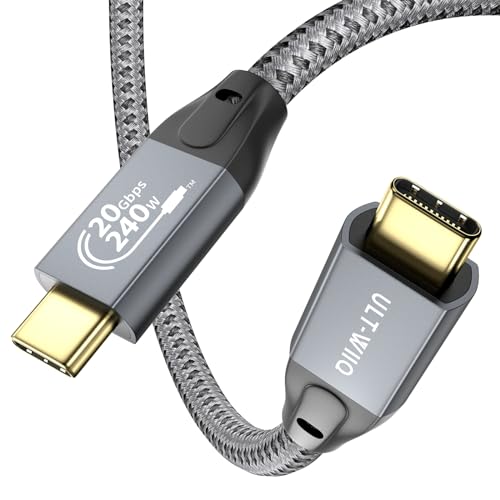 20Gbps USB C auf USB C Kabel, 240W USB 3.2 Gen 2x2 Datenkabel mit PD 3.1 EPR 140W 100W Schnelllade, 5K/4K60Hz HDR Videoübertragung für Handy, MacBook, SSD, Monitor, USB PD Ladegerät, Power Bank (1m) von ULT-WIIQ