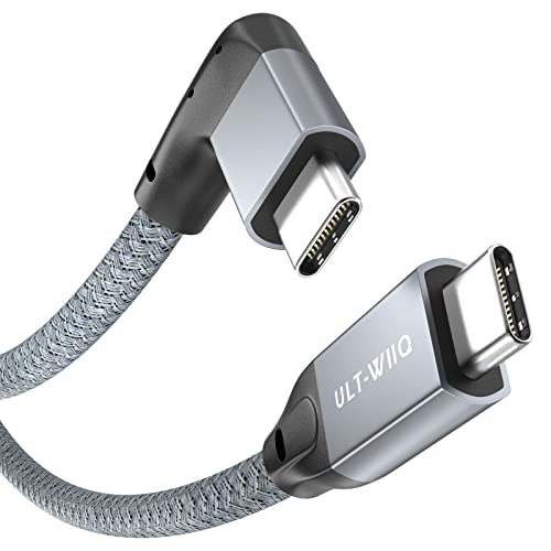 ULT-WIIQ USB C 3.2 Kabel 20Gbps 100W, 90 Grad Winkel USB 3.2 Gen2×2 Datenkabel, 4K@60Hz 2K@240Hz HDR Videoübertragung, PD 3.0 PPS USB-C Ladekabel für OTG, Handy, Laptop, Monitor, Kamera, SSD (1m) von ULT-WIIQ