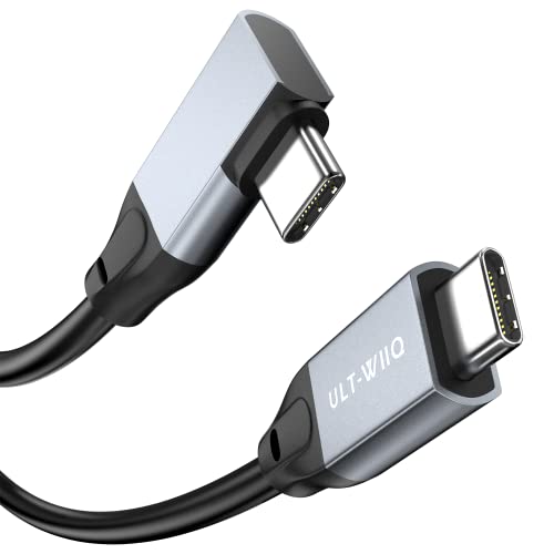 USB C auf USB C 3.2 Gen2x2 Kabel 100W, Super Soft 20Gbps Right Angle 4K @ 60Hz Video Cord, 90 Degree 5A Fast Charger Type C Cable for MacBook, Dell XPS, Galaxy S22 S10 S9, OT. G, USB-C Monitor (3M) von ULT-WIIQ
