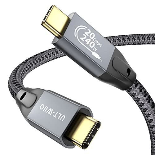 ULT-WIIQ USB C auf USB C Kabel, 2 m, 240 W, 20 Gbit/s, 4K @ 60Hz, MacBook Pro, Samsung S22, OTG, USB-C-Monitor, GaN Ladegerät von ULT-WIIQ