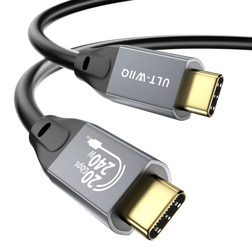 Zertifiziert 240W USB C auf USB C Kabel Kurz 0,5M, Flexibel USB 3.2 Gen2x2 20Gbps Datenkabel, PD 3.1 140W Ladekabel mit 5K 4K@60Hz/144Hz HDR Video für iPhone 15 Serie, MacBook Mac mini, SSD, Dell XPS von ULT-WIIQ