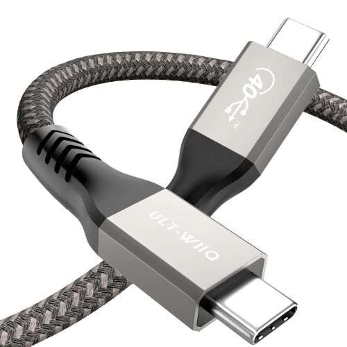 Zertifiziert USB4 Kabel mit Thunderbolt 4 Kabel, 40Gbps USB C Datenkabel, PD 3.0 100W QC Schnellladekabel, 5K 8K 60Hz 4K 144Hz/120Hz HDR Videokabel für Dockingstation, SSD, Laptop, Monitor, Hub (0,8m) von ULT-WIIQ