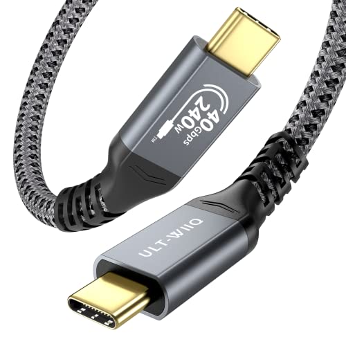 Zertifiziert USB4 Kabel mit Thunderbolt 4 Kabel, 40Gbps USB C Datenkabel, PD 3.1 240W 140W Ladekabel, 8K 60Hz 4K 120Hz/144Hz HDR Videokabel für Dockingstation, SSD, Laptop, Monitor, Hub (Kurz 0,3M) von ULT-WIIQ