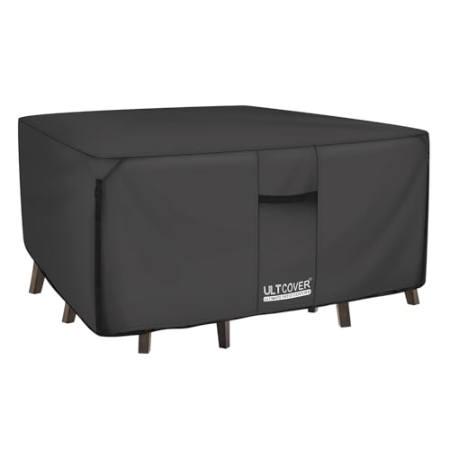 ULTCOVER 600D robuste Abdeckung für Terrassentische und Stühle, strapazierfähig, quadratisch, wasserdicht, für den Außenbereich, Allzweck-Möbelabdeckungen, 238,8 cm, Schwarz von ULTCOVER