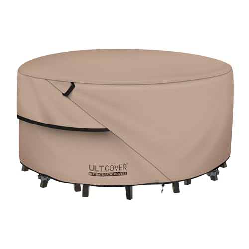 ULTCOVER Runde Abdeckung für Terrassenmöbel, wasserdicht, Tisch mit Stuhl-Set, 152,4 cm von ULTCOVER