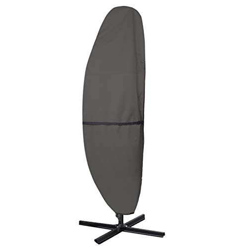 ULTCOVER Terrassenschirm-Abdeckung – 600D wasserdichte Outdoor-Abdeckung im Bananen-Stil – passend für freitragenden versetzten Regenschirm, 2,5-3,5 m, schwarz von ULTCOVER