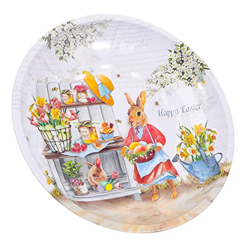 ULTECHNOVO 1 PC Kaninchen Snacks Obsttablett Mit Deckel Tablett Obstteller Marmor Obsttablett Obstteller Dekoration Snackplatte Obstteller Obstteller Süßigkeitenschalen Dekoratives Eisen von ULTECHNOVO