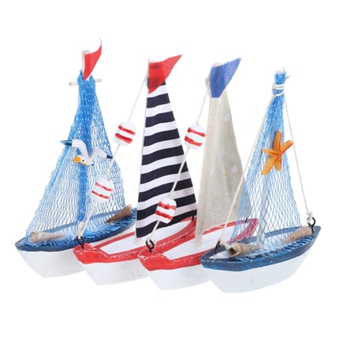 ULTECHNOVO 1 Satz Bootsverzierungen Im Mittelmeer Im Stil Nautische Gastgeschenke Wohnkultur Strandschmuck Strandverzierung Nautische Miniatur Holz 4 Stück von ULTECHNOVO