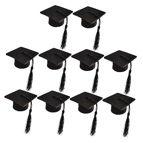 ULTECHNOVO 1 Satz Doktorhutdekoration Grad Gastgeschenke Hut Für Flasche Klein Winzig Absolventen Grad-cap-flaschenaufsatz Abschlusskappe Mini-cap-topper Vlies Black 10 Stück ULTECHNOVO 1 Satz Doktorhutdekoration Grad Gastgeschenke Hut Für Flasche Klein Winzig Absolventen Grad-cap-flaschenaufsatz Abschlusskappe Mini-cap-topper Vlies Black 10 Stück von ULTECHNOVO