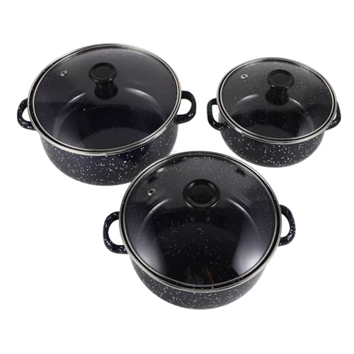 ULTECHNOVO 1 Satz Dreiteiliges Mini-suppentopf-set Kleiner Emailtopf Kochtöpfe Mit Griff Kochtopf Topf Mit Henkel Stock Pot Töpfe Mit Deckel Soßenpfanne Mit Griff Blue Emaille ULTECHNOVO 1 Satz Dreiteiliges Mini-suppentopf-set Kleiner Emailtopf Kochtöpfe Mit Griff Kochtopf Topf Mit Henkel Stock Pot Töpfe Mit Deckel Soßenpfanne Mit Griff Blue Emaille von ULTECHNOVO