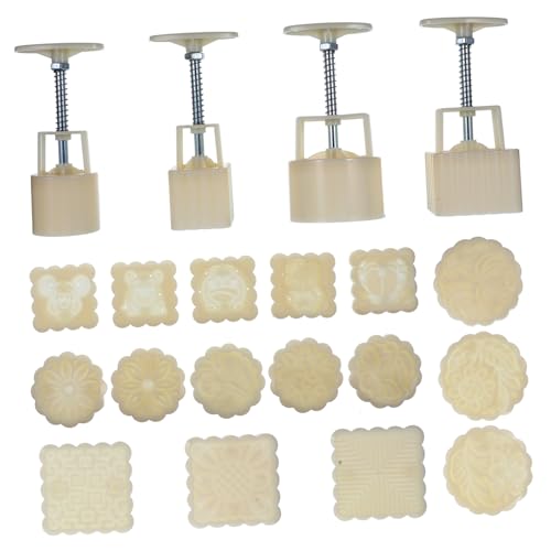 ULTECHNOVO 1 Satz Handpress Mondkuchenform Set Einstellbare Backform für Diy Mondkuchen mit Formen und Stempeln für Traditionelle Chinesische Süßigkeiten und Desserts von ULTECHNOVO