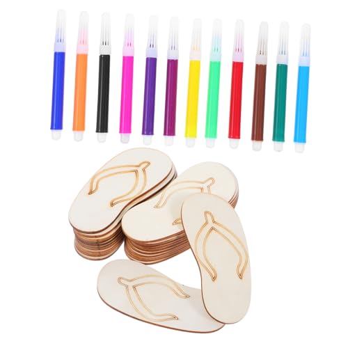ULTECHNOVO 1satz Slipper Cutouts Mit Malstiften Dekoration Für Sommer-Hawaii-Party Rechte Schuhe Für Kreative Bastelprojekte Und Kinderfreundliche Aktivitäten von ULTECHNOVO