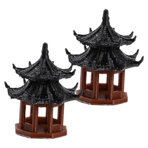 ULTECHNOVO 1 Satz Landschaftspavillon Dekorationen Fisch Klein Wasser Terrarium Mini-pagode Simulationspavillonmodell Pavillon-Statue, Gartendekoration Plastik Black 2 Stück ULTECHNOVO 1 Satz Landschaftspavillon Dekorationen Fisch Klein Wasser Terrarium Mini-pagode Simulationspavillonmodell Pavillon-Statue, Gartendekoration Plastik Black 2 Stück von ULTECHNOVO