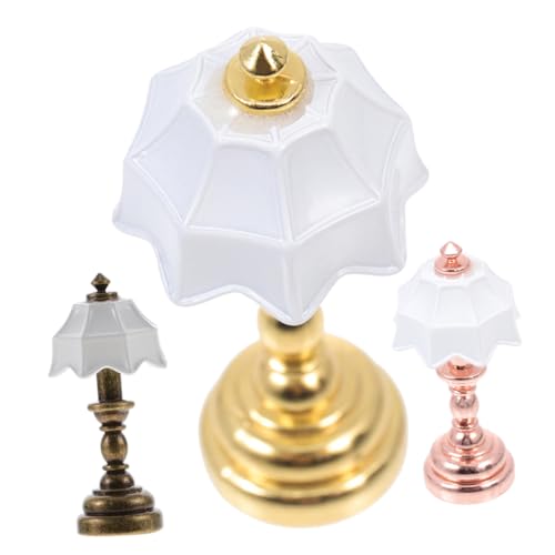 ULTECHNOVO 1 Satz Mini-schreibtischlampenmodell Warmes Licht Lichter Tisch Klein Miniaturen Für Led Minimalistisch Usb-schreibtischlampe Mini-hauslampe Weiß Mini-ornament Metall 3 Stück von ULTECHNOVO