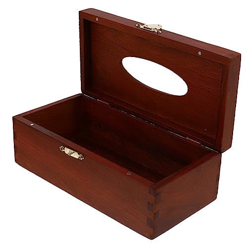 ULTECHNOVO 1 Stück Holz Taschentuchbox Dunkelrot Stilvolle Aufbewahrung für Servietten und Taschentücher für Wohnzimmer Büro oder Auto Praktisch und Langlebig von ULTECHNOVO