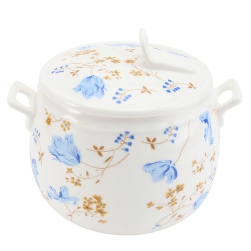 ULTECHNOVO 1 Stück Keramischer Stewtopf mit Deckel Ornamental Gildenmuster Hitzebeständig für Stundenlanges Kochen für Suppen und Eintöpfe Wunderschönes Design von ULTECHNOVO
