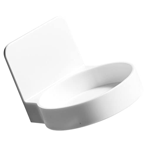 ULTECHNOVO Wandregal Badezimmerregal ohne Bohren Dekorativer Toilettenartikel Aufbewahrungshalter aus Kunststoff Weiß mit Saugnapf Platzsparend für Bad und Wc von ULTECHNOVO