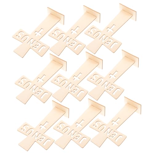 ULTECHNOVO 10 Stück Kreuzornamente aus Holz katholisch Kreuz Handwerk für Tischplatte Holzkreuz kreuzförmige Verzierung Sammelkreuz Holzhandwerk Schreibtischkreuz von ULTECHNOVO