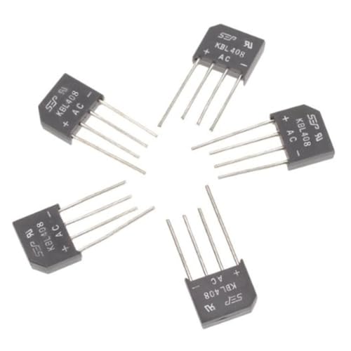 ULTECHNOVO 10 Stück Teiliges Brückengleichrichter Schwarzes Kunststoff Metall Gehäuse Max Spitzenstrom Einphasiger Vollwellen Gleichrichter für Elektronik von ULTECHNOVO