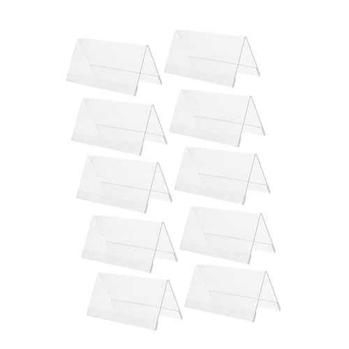 ULTECHNOVO 10 Stück Teiliges Kunststoff Tischschild Dreieckige Transparente Namensschilder Bruchsicheres Doppelseitiges Design Geeignet für Büro Konferenzen Restaurants und Veranstaltungen von ULTECHNOVO