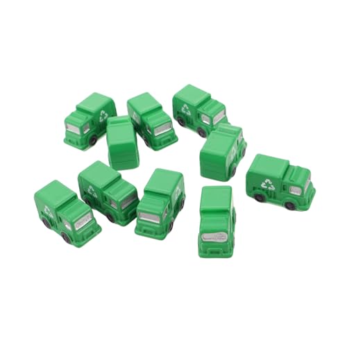 ULTECHNOVO 10 Stück Teiliges Müllwagen Modellset mit Realistischen Details Miniatur Landschaftsdeko für DIY Mikro-szenerien Vielseitige Müllfahrzeuge für Büro Zuhause und Bastelprojekte von ULTECHNOVO