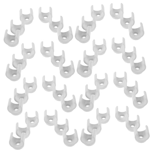 ULTECHNOVO 100 Stück PVC Rohrschellen U-halter Kunststoff Rohrbefestigungsschienen Schwerlast Rohraufhänger Weiß Für PVC Kabelschläuche Wasserrohre von ULTECHNOVO