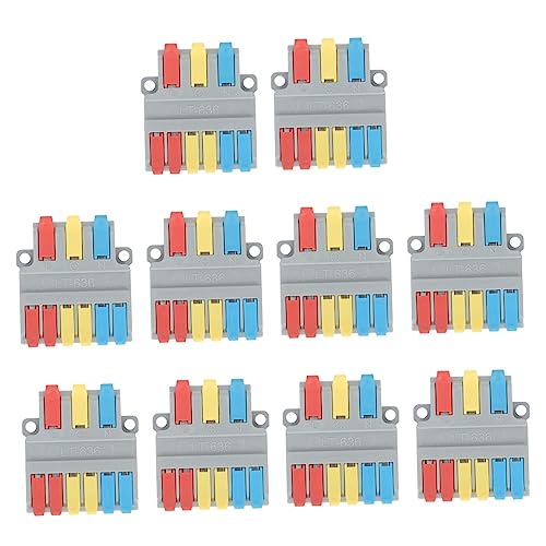 ULTECHNOVO 10st Kabelschuh Hebelmutter-sortiment Drahtverbinder, Push-in-leiterklemmenblock Kabelverbindungssatz Kompakter Drahtleiterverbinder Hebeldrahtverbinder Plastik Adapter Stoßdraht von ULTECHNOVO