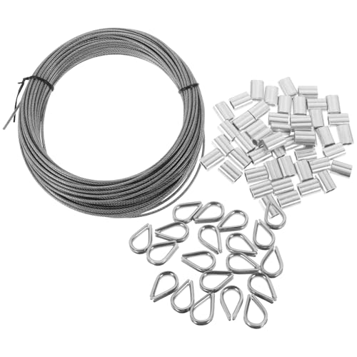 ULTECHNOVO 1Satz Drahtseil Set mit Thimble für Kabelsysteme Gartenbeleuchtung und DIY Projekte Robust und Langlebig Installieren von ULTECHNOVO