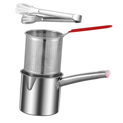 ULTECHNOVO 1Satz Frittieftopf Tragbare Fritteuse mit Tiefem Design für Zuhause zum Frittieren Kochen und Suppen Zubereiten Minimiert Ölspritzen Vielseitig Einsetzbar von ULTECHNOVO